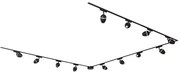 LED Sistema de iluminação de trilho moderno com 12 focos pretos monofásicos - Magnetic Eggy Moderno