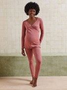 Conjunto de 2 peças pijama de gravidez e amamentação em algodão biológico rosa-velho