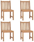 vidaXL Cadeiras de jardim 4 pcs madeira teca maciça