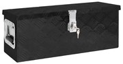 vidaXL Caixa de arrumação 60x23,5x23 cm alumínio preto