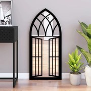 vidaXL Espelho em ferro p/ uso no interior 100x45 cm preto