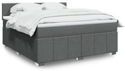 vidaXL Cama com molas/colchão 180x200 cm tecido cinzento-escuro