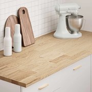 VidaXL Bancada de cozinha retangular 140x63,5x2,7 cm carvalho maciça