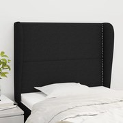 Cabeceira de cama c/ abas tecido 103x23x118/128 cm preto