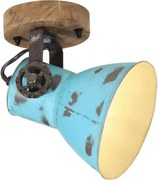 vidaXL Candeeiro de parede 25 W 11,5x11,5x25 cm E27 azul desgastado