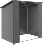 Outsunny Tenda de garagem 1,9x1,2 m Impermeável Tenda de garagem com porta enrolável com zíper janela de ventilação cinza escuro | Aosom Portugal