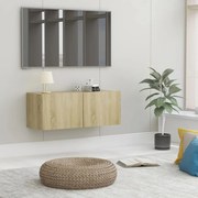 vidaXL Móvel de TV 80x30x30 cm derivados de madeira carvalho sonoma