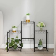 vidaXL Suporte de vasos 83x25x60 cm ferro preto