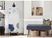 Conjunto de Mobiliário de Entrada Vegas – Branco e Azul Escuro – Medid