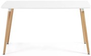 Mesa de Jantar NURY – 160x90x74 cm – Tampo Lacado Branco e Pés em Made