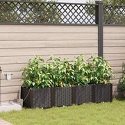vidaXL Vaso de Jardim 4 pcs Castanho Aço