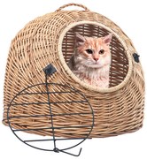 vidaXL Transportadora p/ gatos 50x42x40 cm salgueiro natural