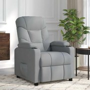 vidaXL Poltrona de massagens tecido cinzento-claro