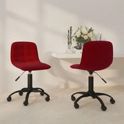 Cadeiras de jantar giratórias 2 pcs veludo vermelho tinto