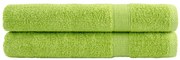 vidaXL Toalhas premium SOLUND 2 pcs 100x200 cm 600 gsm verde maça