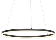 Candeeiro de suspensão design preto 80 cm com LED regulável em 3 níveis - Anello
