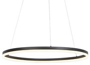 Candeeiro suspenso de design preto 80 cm Incl. LED regulável em 3 níveis - Anello