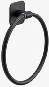 Toalheiro Adesivo De Parede Ø15 Cm Para Casa De Banho Em Aço Inoxidável Ondreli Preto Mate - Sklum
