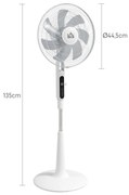 Ventoinha de Pé com Controlo Remoto 40 W Ventoinha de Pé Ajustável em