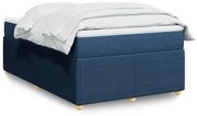 Cama boxspring com colchão 120x190 cm tecido azul