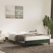 vidaXL Estrutura de cama com colchão verde escuro 120x190 cm Veludo