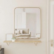 vidaXL Espelho de parede 50x60 cm retangular dourado