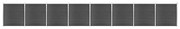 vidaXL Conjunto de painel de vedação WPC 1391x186 cm preto