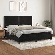 vidaXL Cama com molas/colchão 200x200 cm veludo preto