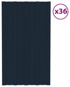 vidaXL Painéis de telhado 36 pcs 80x45 cm aço galvanizado antracite