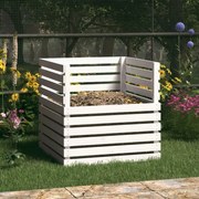 vidaXL Compostor 80x80x78 cm madeira de pinho maciça branco