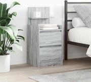 vidaXL Mesa de cabeceira com 2 gavetas 38x34x80 cm sonoma cinzento