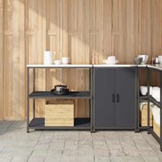 vidaXL Conjunto de Armazenamento de Cozinha 2 pcs Cinzento-escuro