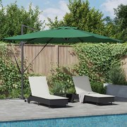 vidaXL Guarda-Sol Roma Cantilever com LEDs - Verde, 286 x 284 x 270 cm, Alumínio