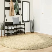 Tapete shaggy de pelo alto PAMPLONA Ø 200 cm dourado