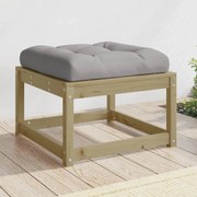 vidaXL Apoio de pés p/ jardim c/ almofadão pinho impregnado