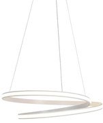 Candeeiro de suspensão moderno branco 74 cm com LED regulável - Rowan