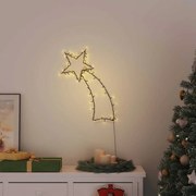 vidaXL Luzes de Natal silhueta estrela cadente 80 LEDs branco quente