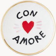 Prato de sobremesa em porcelana artesanal Con Amore