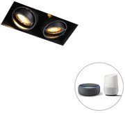 LED Spot embutido inteligente preto Trimless 2 luzes incl. Wifi GU10 - Oneon Honey Moderno