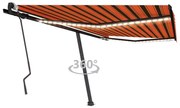 Toldo retrátil manual com LED 400x300 cm laranja e castanho