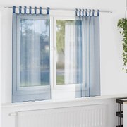 vidaXL Cortinas de voile com laços 2 pcs azul real 140x175 cm