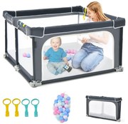 Cercadinho de segurança para bebês com 50 bolas oceânicas para crianças pequenas - Azul