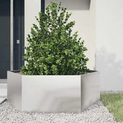 vidaXL Vaso/floreira de jardim hexagonal 138x120x45 cm aço inoxidável