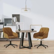 vidaXL Cadeiras de jantar giratórias 2 pcs veludo castanho