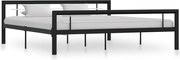 vidaXL Estrutura de cama 180x200 cm metal preto e branco