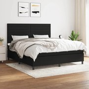 vidaXL Cama com molas/colchão 160x200 cm tecido preto