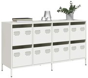 vidaXL Aparador 135x39x73,5 cm aço laminado a frio branco