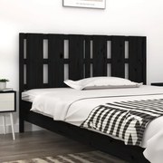 vidaXL Cabeceira de cama 155,5x4x100 cm pinho maciço preto