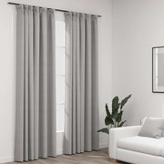 vidaXL Cortinas opacas aspeto linho c/ ganchos 2pcs 140x225cm cinzento