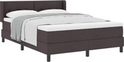 vidaXL Cama Box com colchão Marrom Escuro 200 x 160 cm Poliéster